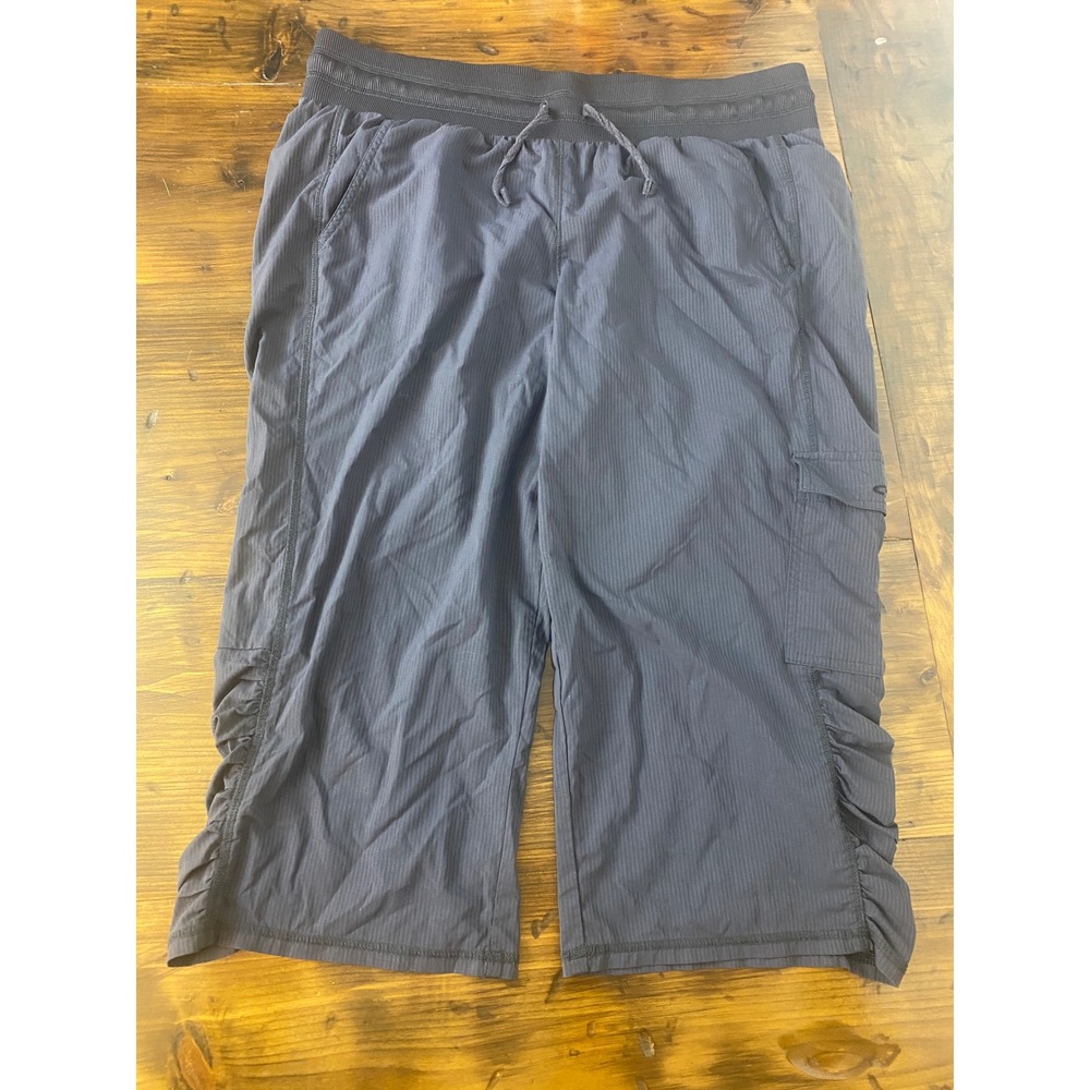 C9 by Champion Womens Gray Ruched Cargo Capri XL Activewear Drawstring SKU F103